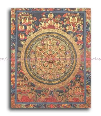 Wall Ornaments Buddha Mandala Tibetan Thangka Paper Poster 8x10  Print • $8.96