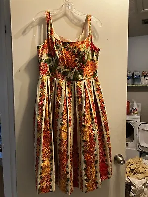 Isaac Mizrahi X Target Floral Sleeveless Square Neck Pleated Dress Size M • $65