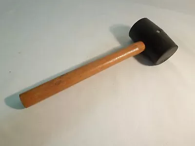 Vintage 17 Oz. Rubber Mallet With Wood Handle 12  Long Made In Taiwan • $20