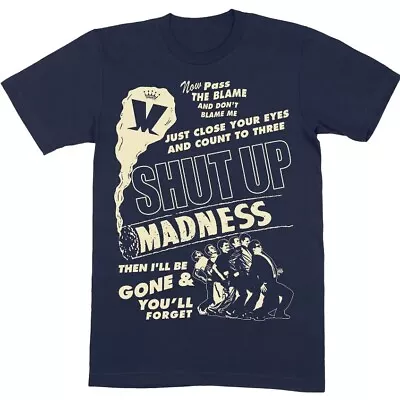 Madness Unisex T-shirt: Shut Up Size Large New Dark Navy • £17.89