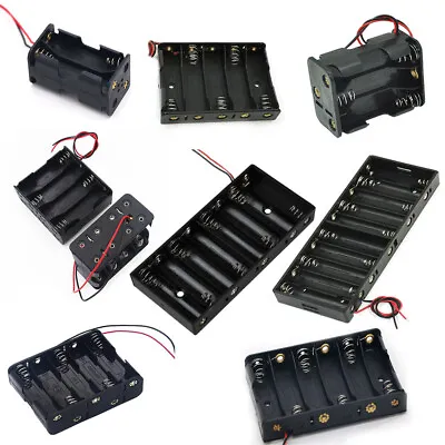 1.5V AA 5X 6X 2X3 2X4 8X 2X5 10X Cells Case 150MM Wire 14500 Battery Storage Box • $5.29