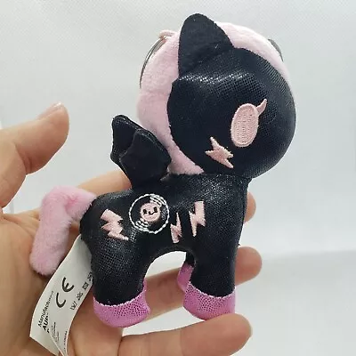 Tokidoki DJ Sparkle Unicorno 4   Inch Plush Key Chain Black Pink Unicorn Stuffie • $10.99