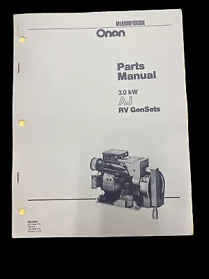 Onan 3.0 KW AJ RV Genset Parts Manual 924-0222 9-81 • $19.15
