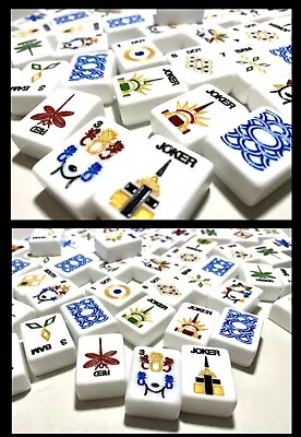 Daza Mahjong American Mah Jongg Tiles Dice Art Deco Carved Hand Painted ￼Collect • $169