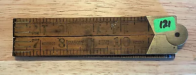 Vintage RABONE No 1167 Boxwood & Brass Bound Folding Ruler 24 Inch  121 • $18