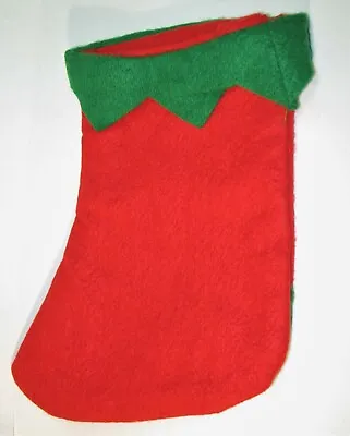 Cute Vintage Felt CHRISTMAS Stocking Mid Century Rustic MCM Red Green • $4