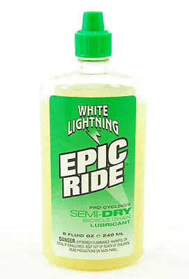 White Lightning Epic Ride Green Bicycle Chain Lube 8 Oz Lubricant • $14.82