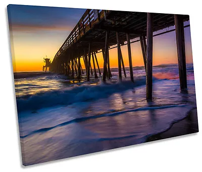 £24.99 • Buy Imperial Beach California Sunset CANVAS WALL ART SINGLE Picture Print