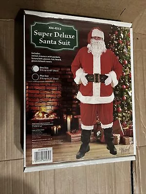 £28.99 • Buy One Size Super Deluxe Santa Suit 8pc Complete Father Christmas Xmas Outfit