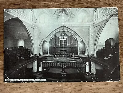 1913 Interior Presbyterian Church Parsons Labette KS Posted Antique Postcard • $3.50