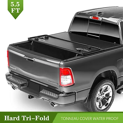 5.5ft Bed Cover Solid Hard Tri-fold Tonneau Cover For 2015-2020 Ford F-150 • $321.81