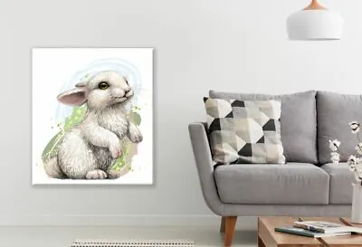 Rabbit Closeup Painting Wall Canvas Home Decor Australian Made Quality • $279.92