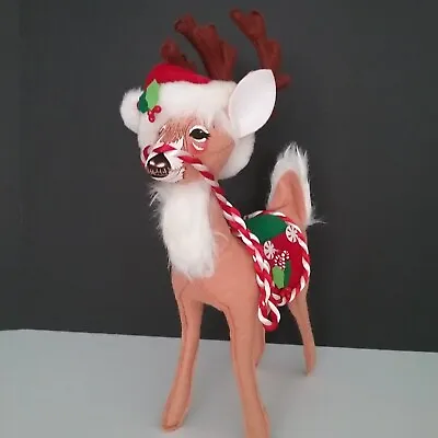 $23 • Buy 2007 Annalee Christmas,  Peppermint Candy Cane Reindeer , 14 