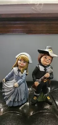 Vintage Ceramic Pilgrim Figurine Set. Boy And Girl • $21.99