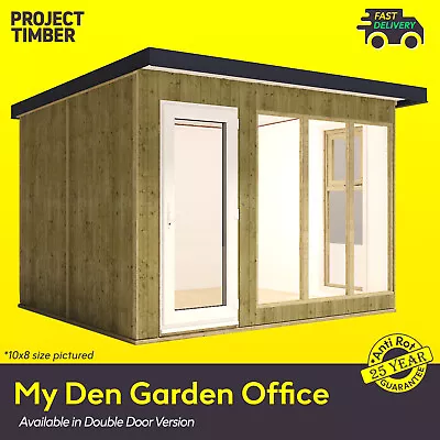 Project Timber My Den Wood Summerhouse UPVC Door Insulated Sun Room Office Gym • £4687