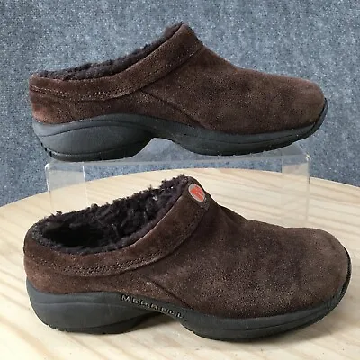 Merrell Shoes Womens 6 Primo Chill Slip On Lined Mule Clogs 63258 Brown Suede • $20.89