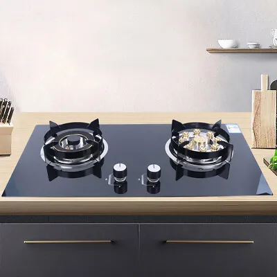 Kitchen Natural Gas Cooker Gas Cooktop Stove Top 2 Burners Built-in NG Gas Stove • $131.71