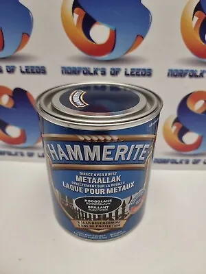 HAMMERITE Direct To Rust Metal Paint Smooth Dark Blue 750ml High Gloss 3 In 1 M • £16.49
