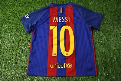 Barcelona Barca Messi 2016/2017 Football Shirt Jersey Home Nike Original Kids Xl • $8.49