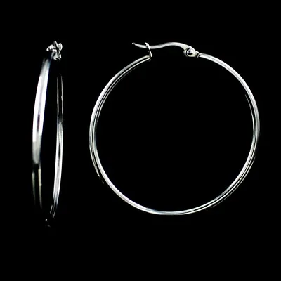 QVC Steel By Design Round Hoop Earrings Stainless Steel • $31.45