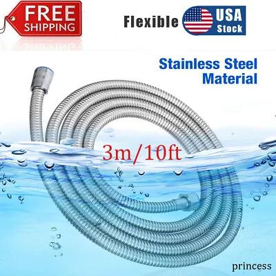 $9.98 • Buy 10FT Shower Head Hose Handheld Extra Long Stainless Steel Bathroom Flexible Tube
