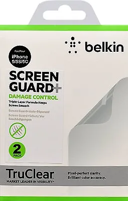 $10.01 • Buy Belkin TruClear Screen Guard Protector Damaged Control For IPhone SE 5 5S 5C X 2
