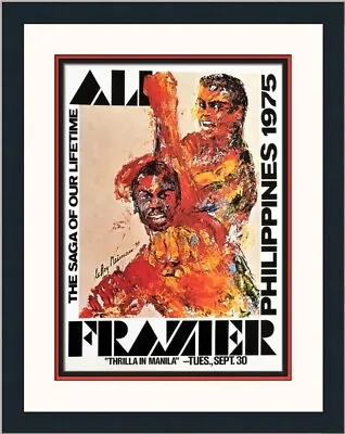 Leroy Neiman Ali-Frazier Thrilla In Manilla Fight Poster Custom Framed Print • $95