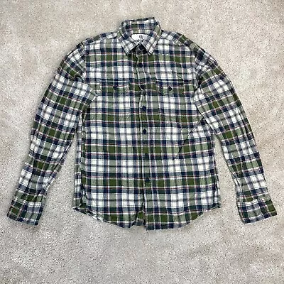 Flannel Shirt Mens Medium Fishing Button Up Check Plaid Workwear Farm Campuscrew • £24.99
