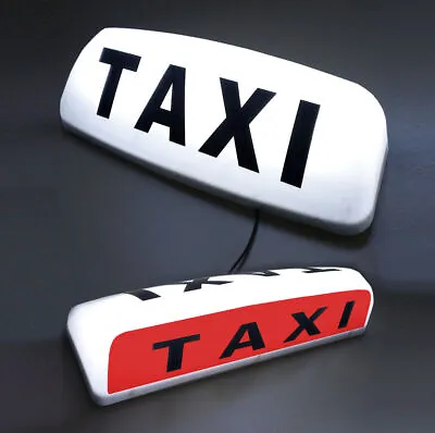 19  Led Magnetic Taxi Roof Sign Light White Taxi Meter Top Sign Cab Light • $56.82