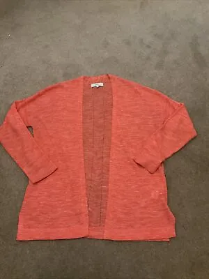 Ladies Coral Linen Cardigan Next Size 12 VGC • £7