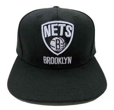 New Brooklyn Nets Mens Size OSFA Adidas Snapback Flatbrim Hat $26 • $10.49