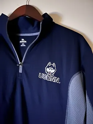 Uconn 1/4 Zip New NCAA Official Quarter Zip Pullover Navy Blue All Sizes • $25