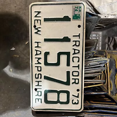 1973 New Hampshire Tractor License Plate NH - 11578 • $50.94