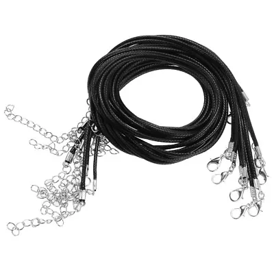 Pack Of 10 Pcs Waxed Cotton Necklace Cord Bulk With Clasp For Jewelry Making • £4.24