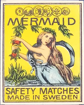 Exquisite  Mermaid  Vintage Matchbox Label~sweden • $7.99