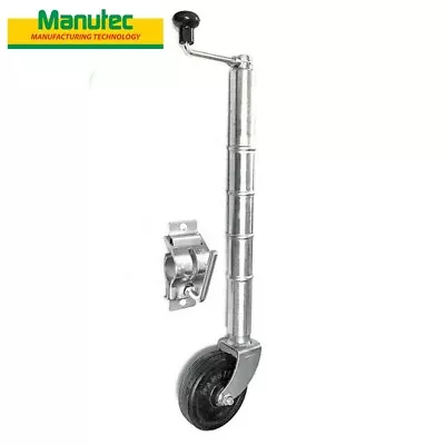 Manutec Trailer 6  Jockey Wheel Extra Height Rubber Standard Clamp 500kg Rate • $121
