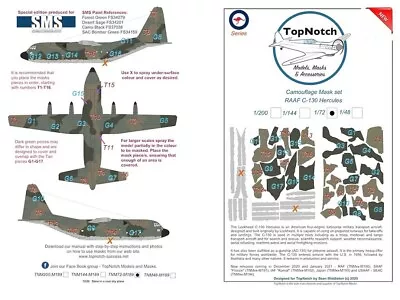 1/72 RAAF Lockheed C-130H Hercules Vinyl Mask Set For Zvezda • $55.50