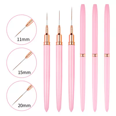 Nail Art Liners Striping Brushes Detail Painting Blending Pen Polish Brush Tool • $13.19