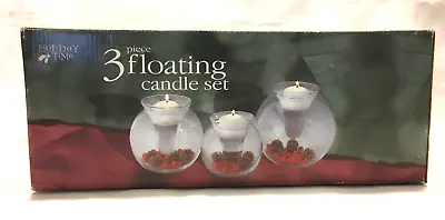 Holiday Time 3 Piece Floating Candle Set With Holiday Accents Included! Unused  • $30.01