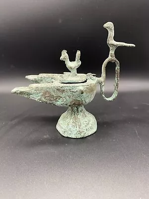Rare Antique Islamic Persian Middle Eastern Double Wick Oil Lamp • $95