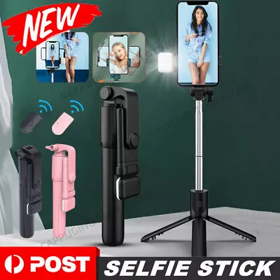 $17.95 • Buy Bluetooth Selfie Stick Tripod Wireless Rotating Remote For IPhone Mobile Phone