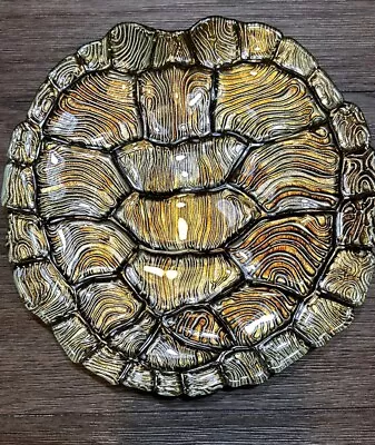 Vietri Green Hand Painted Tortoise Shell Decorative Plate W/ Gold Backing 10” • $25