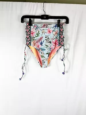 Agua Bendita Multicolor Floral With Sides Elegant Side Straps High Waisted Bikin • $49.99