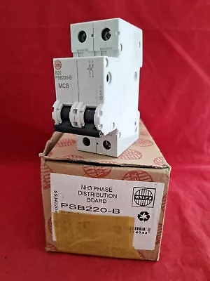 Wylex Psb220-b 20a 20amp B Type B20 Double Pole Dp 2p Mcb Fuse Switch New • £29.99