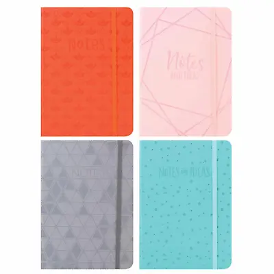 Soft Touch Pastel Notebook Premium A5 Colour Hardback Cover Cream Elastic Ribbon • £3.32