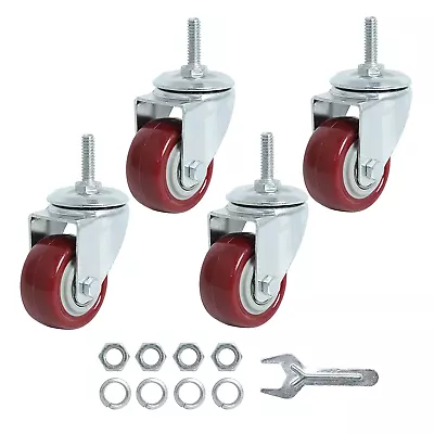 Finnhomy Swivel Caster Wheels 2 Inch Heavy Duty Threaded Stem Casters 1/2 -13x1 • $23.80