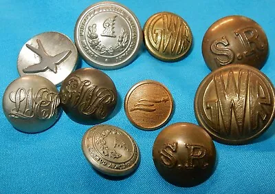 Vintage Mixed Railway Buttons Southern Gwr Lms Lner Rail - Collection Lot Of 10 • £1.31