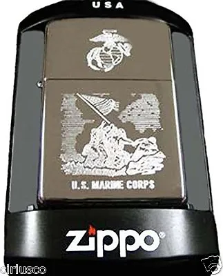 Marine Corps Engraved WWII Iwo Jima Memorial Military Zippo Lighter ~ Semper Fi • $32.95