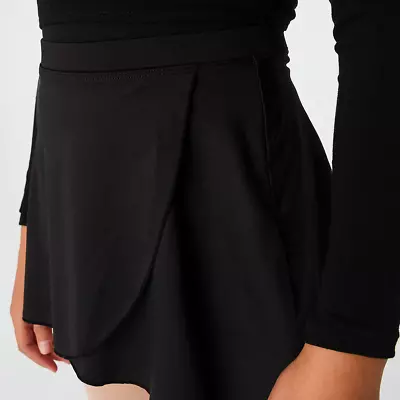 2x Black Girls Ballet Wrap Around Skirt Tutu Dance Size 8 + 10 Elastic Waistband • $16.95