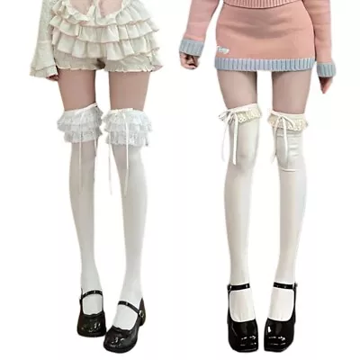 2pcs Princess Style Knee Socks Frilly Socks Ballet Socks Ruffle Calf Socks • £7.30